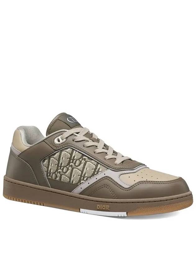 B27 Smooth Calfskin Low Top Sneakers Khaki Beige - DIOR - BALAAN 3