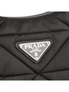 Triangle Logo Re-nylon Paddde Hobo Cross Bag Black - PRADA - BALAAN 8