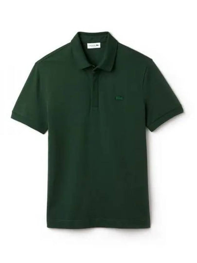 Men's Paris Regular Fit Stretch Cotton Pique Short Sleeve Polo Shirt Green - LACOSTE - BALAAN 2