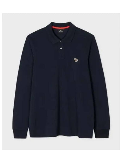 Zebra Patch Long Sleeve Polo Shirt Navy - PAUL SMITH - BALAAN 2