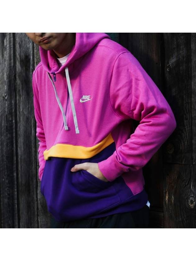 01CW0313600Club Half Zip Up Hooded TshirtPink Purple Yellow - NIKE - BALAAN 2