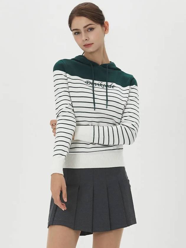 Women s Striped Hooded Knit Sweater DE3WSW261DG - DUVIK - BALAAN 9