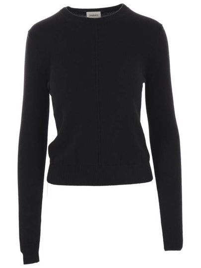 Openwork Cashmere Sweatshirt Black - SAINT LAURENT - BALAAN 2