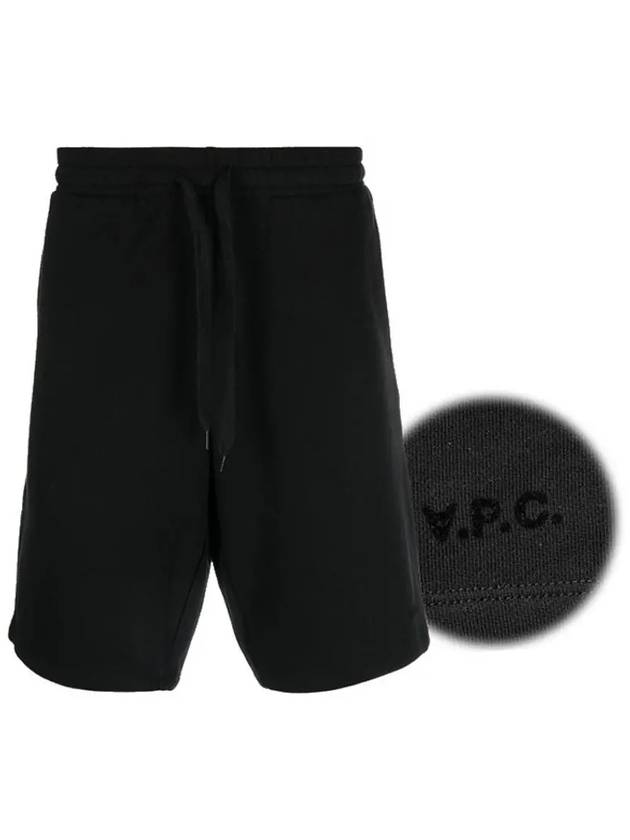 Men's Logo Drawstring Waist Track Shorts Black - A.P.C. - BALAAN 3