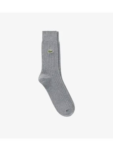 Men s Basic Rib Tissue Gentleman Socks Melange Gray - LACOSTE - BALAAN 1