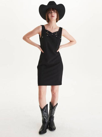 Western Star Mini Dress Black - MSKN2ND - BALAAN 1