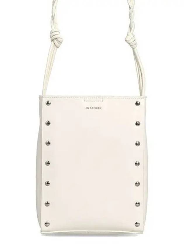 Logo Rivet Tangle Small Leather Cross Bag White - JIL SANDER - BALAAN 2