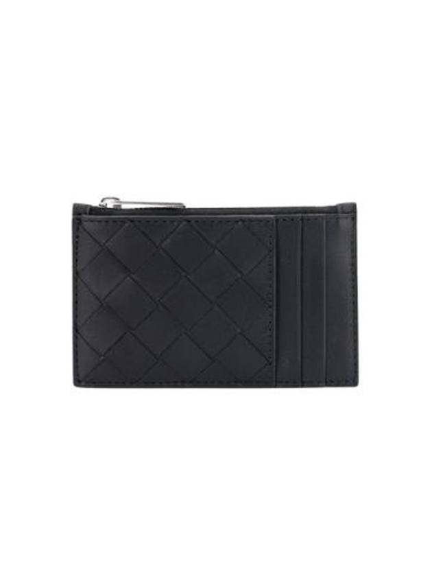 Intrecciato Zipper Leather Card Wallet Black - BOTTEGA VENETA - BALAAN 2