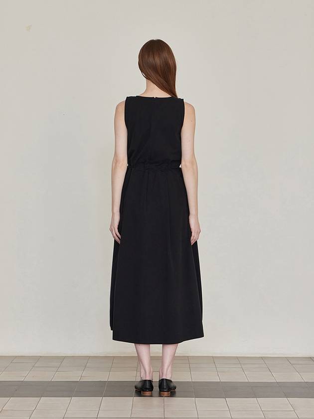 Drawstring Sleeveless Long Dress Black - LESEIZIEME - BALAAN 6