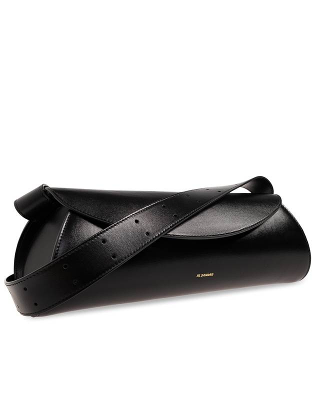 Cannolo Logo Leather Shoulder Bag Black - JIL SANDER - BALAAN 5