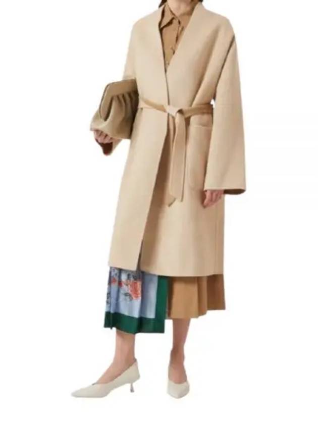 Georgia Belt Reversible Wool Single Coat Beige - MAX MARA - BALAAN 2