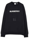 Logo Print Crew Neck Sweatshirt Black - BURBERRY - BALAAN 2