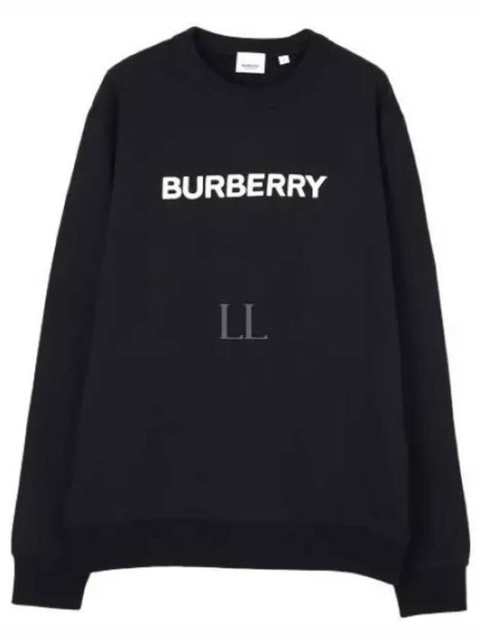 Logo Print Crew Neck Sweatshirt Black - BURBERRY - BALAAN 2