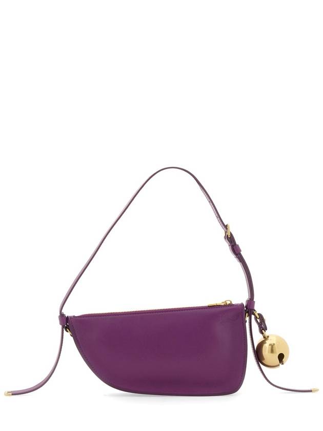 embossed logo bell-embellished mini shield leather sling shoulder bag purple - BURBERRY - BALAAN 3