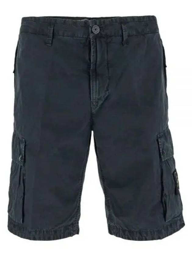 Logo Cotton Slim Cargo Shorts Charcoal - STONE ISLAND - BALAAN 2