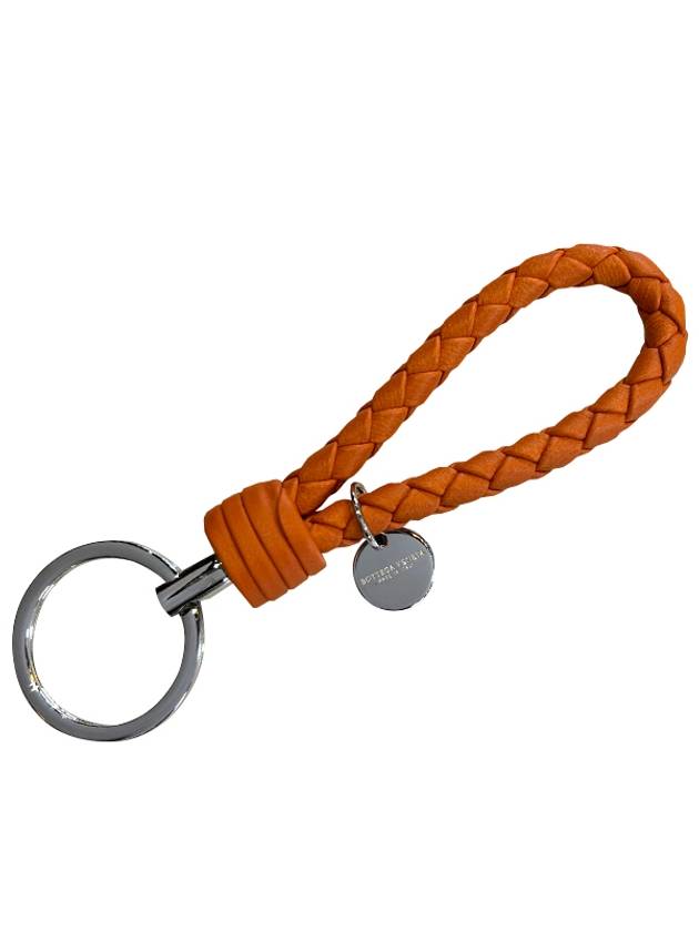 Intrecciato Leather Key Holder Orange - BOTTEGA VENETA - BALAAN 2