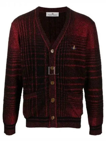 Logo Check Cardigan Red - VIVIENNE WESTWOOD - BALAAN 2