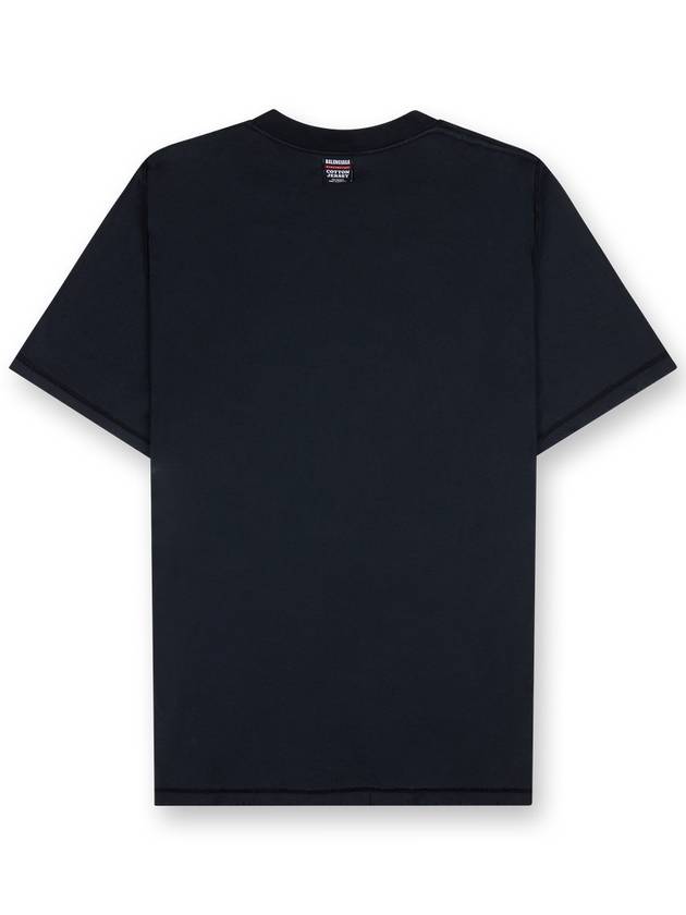 Logo Print Short Sleeve T-Shirt Black - BALENCIAGA - BALAAN 3