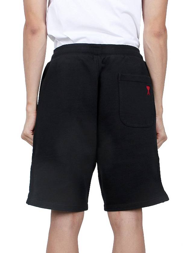 Organic Cotton Fleece Shorts Black - AMI - BALAAN 6