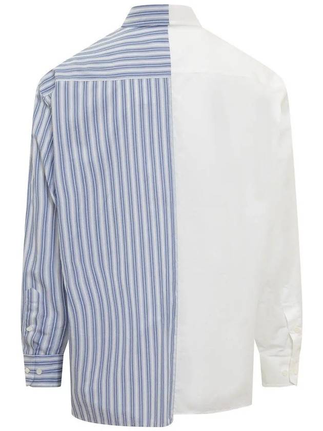 Striped Logo Cotton Long Sleeve Shirt White Blue - MAISON MARGIELA - BALAAN 3