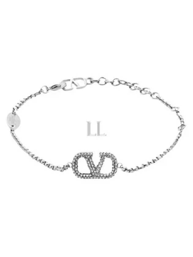 V Logo Signature Bracelet Silver - VALENTINO - BALAAN 2