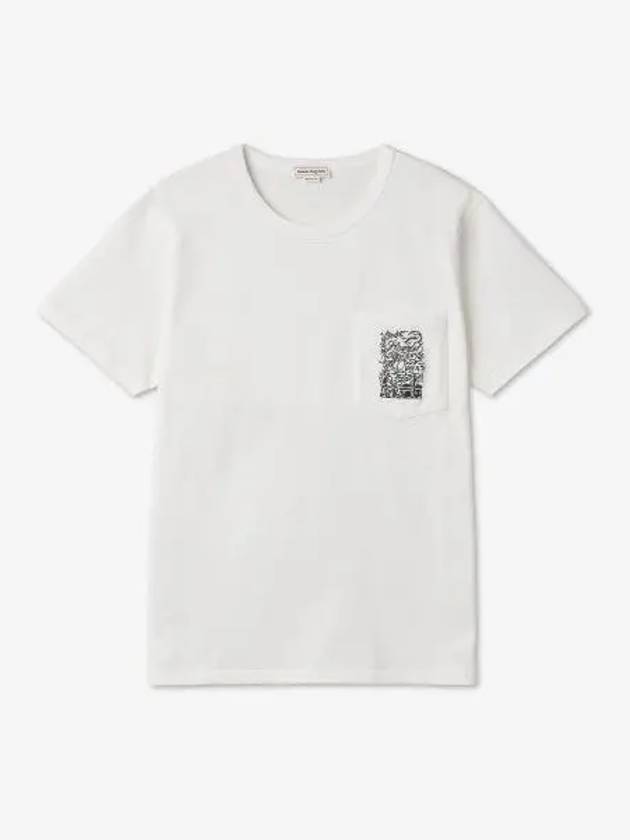 Men's Logo Print Short Sleeve T-Shirt White - ALEXANDER MCQUEEN - BALAAN 2