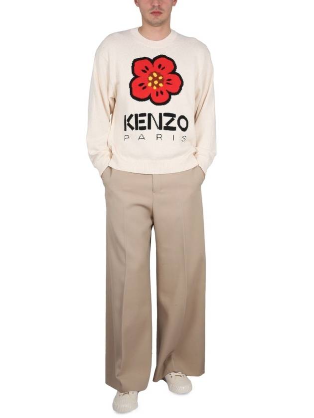 Boke Flower Cotton Knit Top Beige - KENZO - BALAAN 3