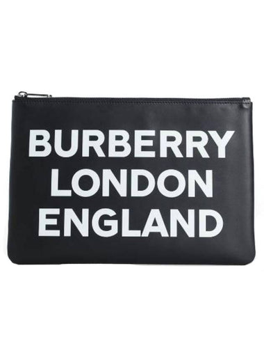 Logo Print Clutch Bag Black - BURBERRY - BALAAN 1