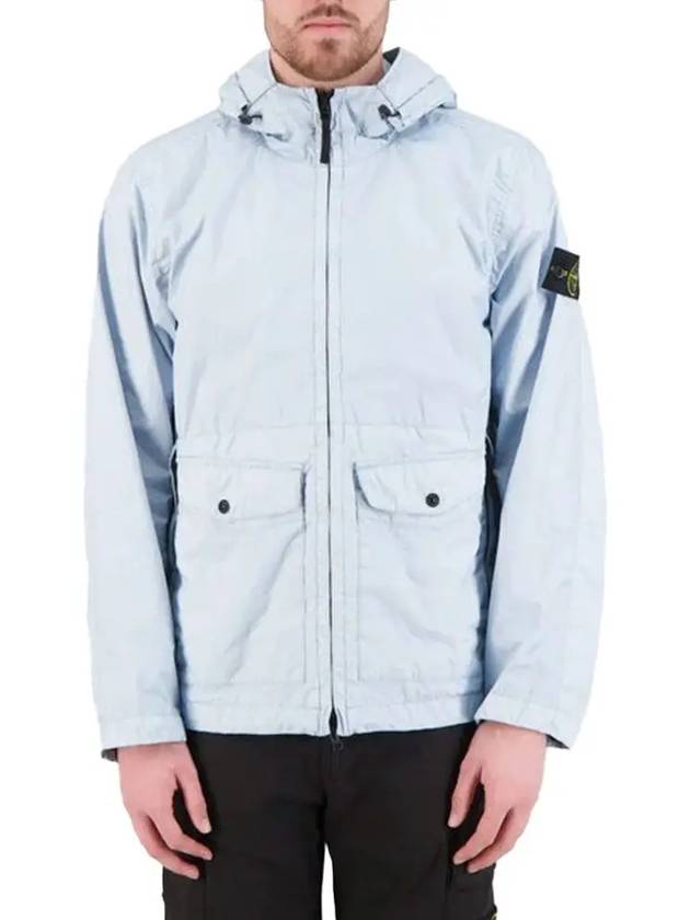 Membrana 3L TC Hooded Jacket Sky Blue - STONE ISLAND - BALAAN 2