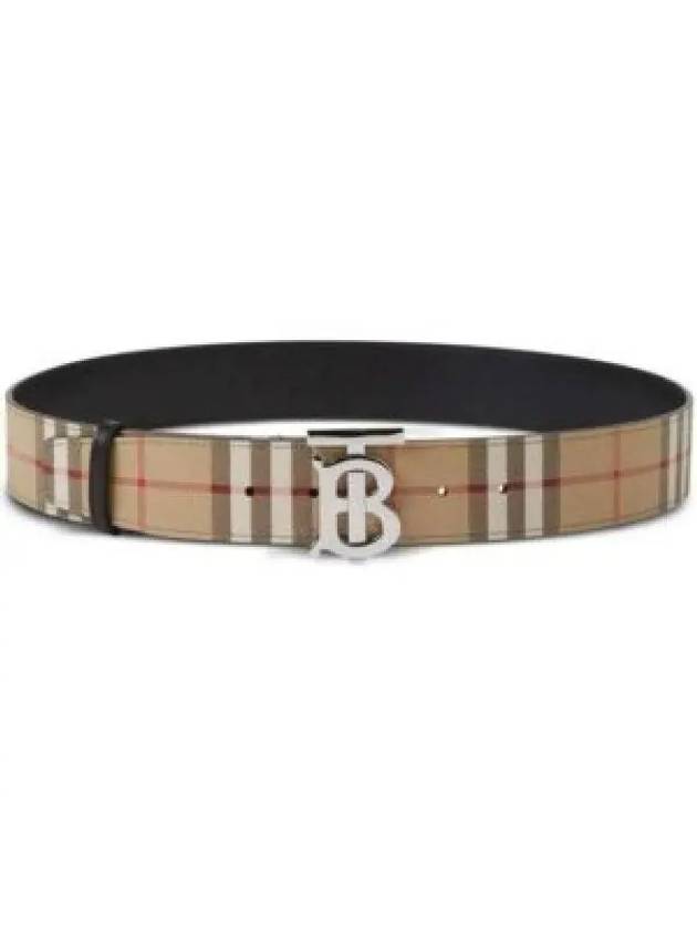 Check Reversible Wide TB Leather Belt Beige - BURBERRY - BALAAN 2