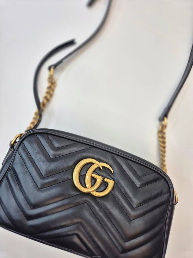 GG Marmont Matelasse Leather Cross Bag Black 447632 - GUCCI - BALAAN 6