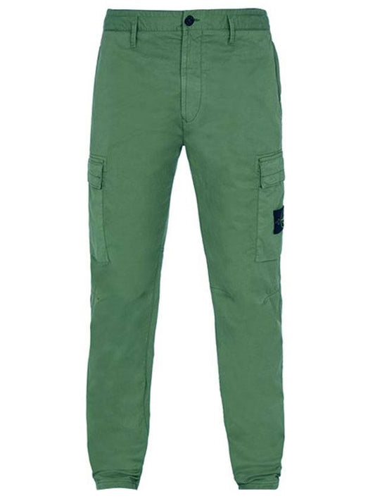 Waffen Patch Twill Stretch Cargo Pants Green - STONE ISLAND - BALAAN.