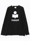 Kieffer Logo Print Linen Long Sleeve T-Shirt Black - ISABEL MARANT - BALAAN 2