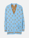 Monogram Oversized Cardigan Blue - BURBERRY - BALAAN 3