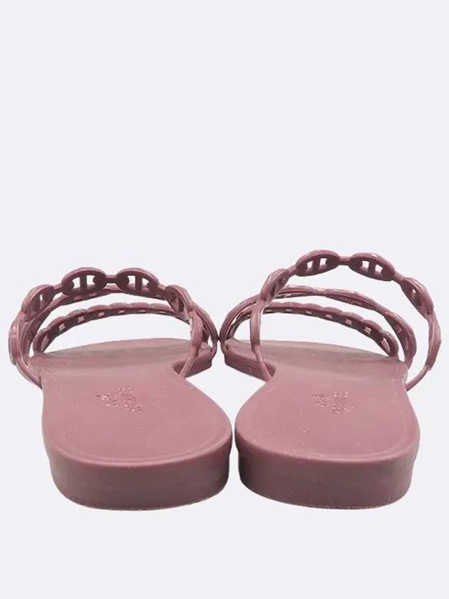 Burgundy Rubber Chandal Chain Rivage Jelly Sandals Slippers 230MM - HERMES - BALAAN 4