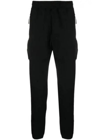 Stretch Fleece Mixed Cargo Track Pants Black - CP COMPANY - BALAAN 2