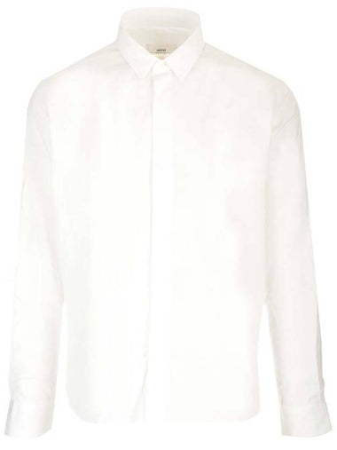 Classic Cotton Long Sleeve Shirt White - AMI - BALAAN 1