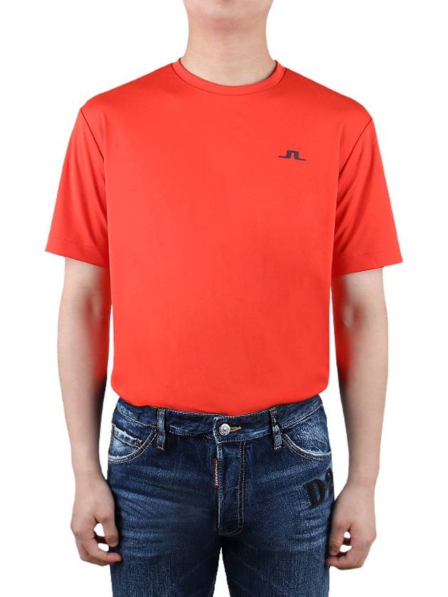 Ade Crew Neck Short Sleeve T-Shirt Red - J.LINDEBERG - BALAAN 3