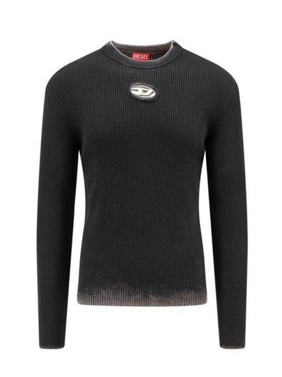 K Darin Logo Detail Knit Top Black - DIESEL - BALAAN 2