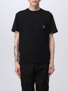 Men's Pisato Effect Logo Patch Pocket Short Sleeve T-Shirt Black - STONE ISLAND - BALAAN 2