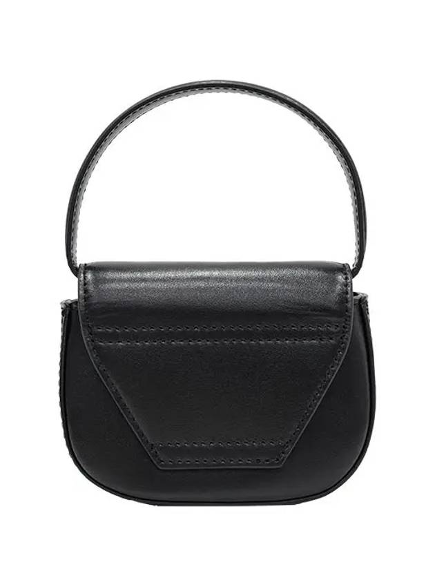 1DR Round Logo Leather Mini Shoulder Bag Black - DIESEL - BALAAN 9