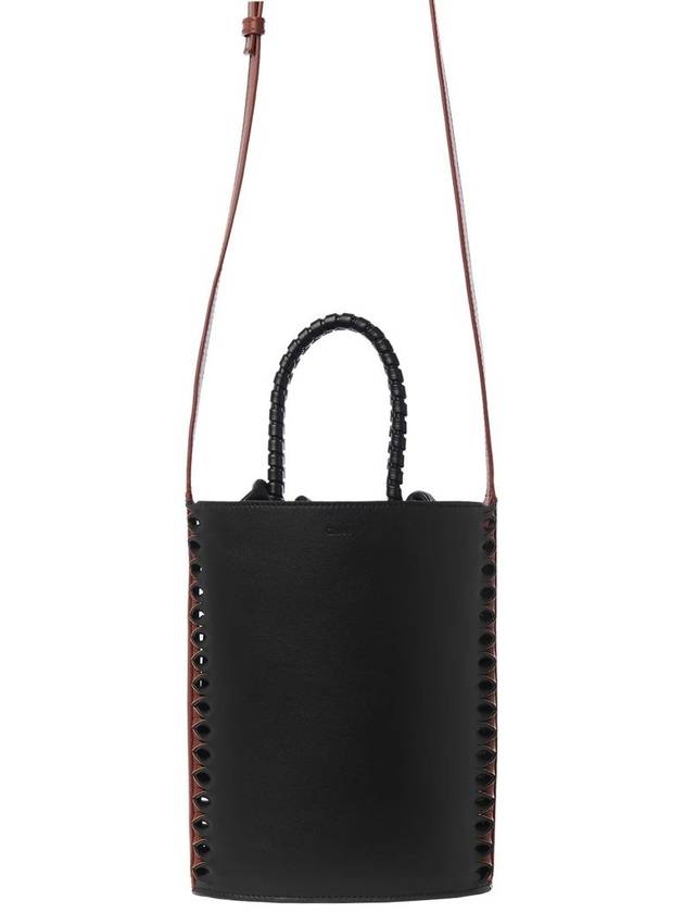 Logo Leather Small Bucket Bag Black - CHLOE - BALAAN 3