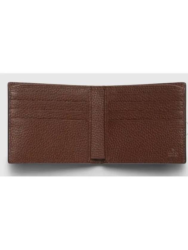 GG Signature Monogram Effect Supreme Canvas Half Wallet Brown - GUCCI - BALAAN 3