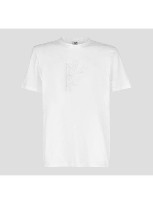 Logo Print Short Sleeve T-Shirt White - CP COMPANY - BALAAN 2