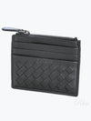 Intrecciato Zipper Card Wallet Black - BOTTEGA VENETA - BALAAN 2