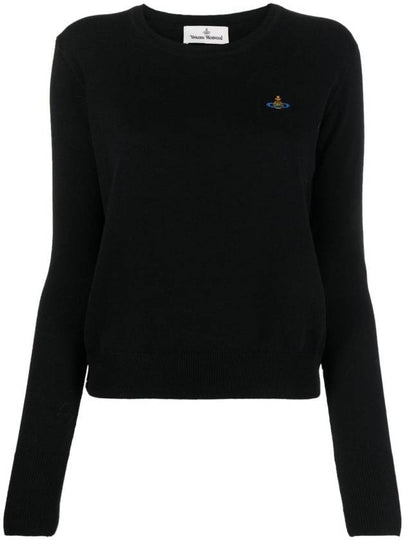 ORB Embroidered Crew Neck Knit Top Black - VIVIENNE WESTWOOD - BALAAN 2