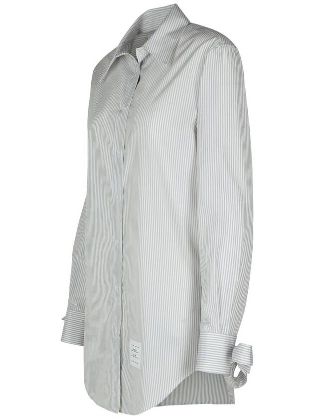 Long Stripe Shirt Grey - THOM BROWNE - BALAAN 3