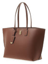 Monogram Motif Medium Leather Tote Bag Brown - BURBERRY - BALAAN 3