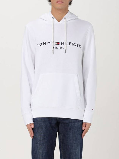 Flex Logo Hoodie White - TOMMY HILFIGER - BALAAN 2