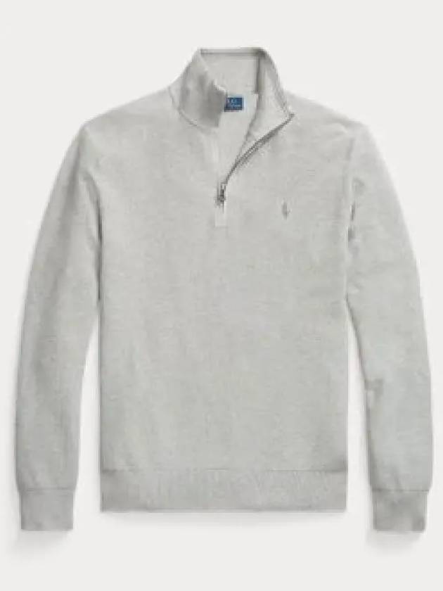 Pony Half Zip Cotton Sweatshirt Grey - POLO RALPH LAUREN - BALAAN 2